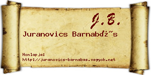 Juranovics Barnabás névjegykártya