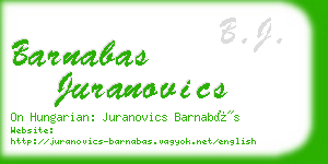 barnabas juranovics business card